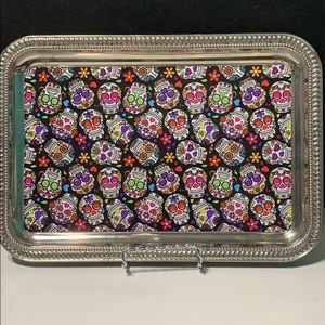 Sugar skull tray, rolling tray, jewelry tray